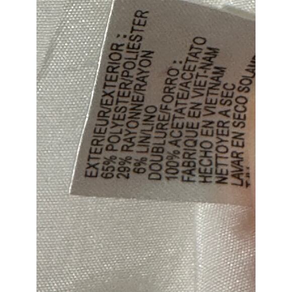 Tahari Arthur S Levine Women’s Blazer Size 8 Linen Blend Neutral Taupe White - Picture 8 of 8